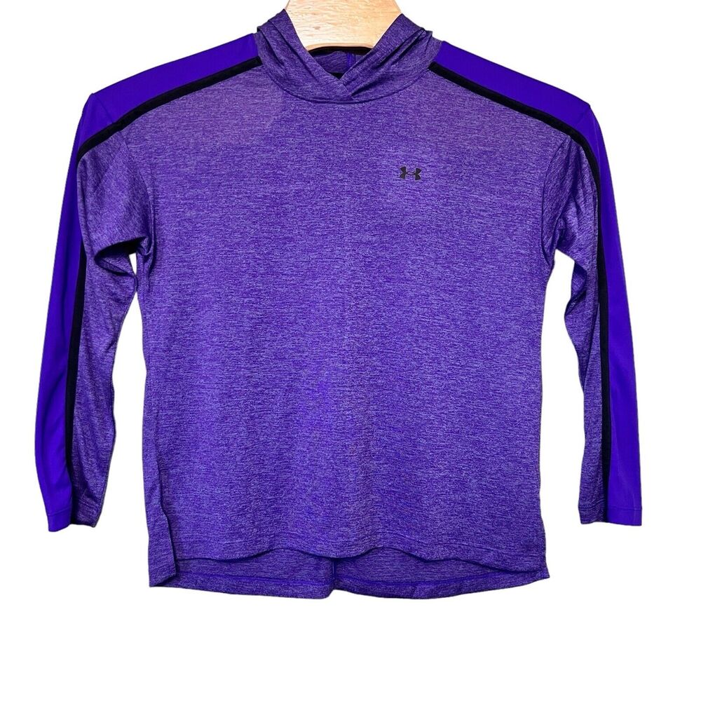 Under Armour Size S Purple UA Tech Twist Graphic HEATGEAR Hoodie Style 1351977
